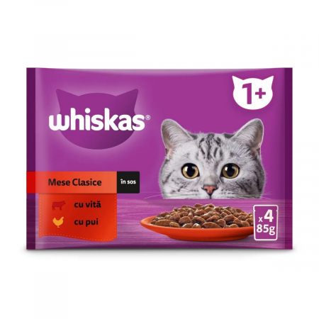 Pisică Adult - Hrana Umeda Pisici WHISKAS Selectii Clasice 4x85g