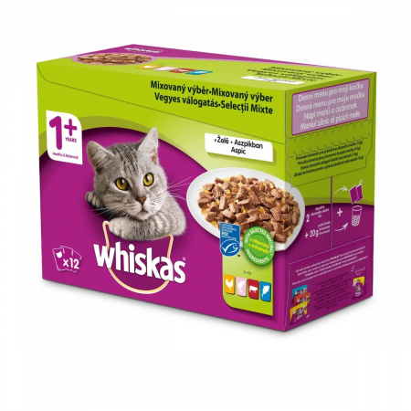 Hrana Umeda Pisici WHISKAS Selectii Mixte in Aspic 12x85g [1]