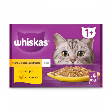 Pisică Adult - Hrana Umeda Pisici Selectii Pasare in Aspic 4x85g