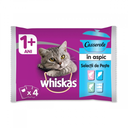 Hrana Umeda Pisici WHISKAS Selectii Peste in Aspic 4x85g [1]