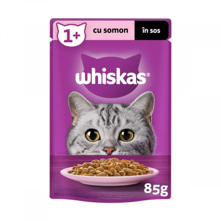 Pisică Adult - Hrana Umeda Pisici WHISKAS Somon 85g