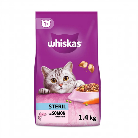 Pisică Adult - Hrana Uscata Pisici WHISKAS Adult Sterilizat Somon 1,4kg