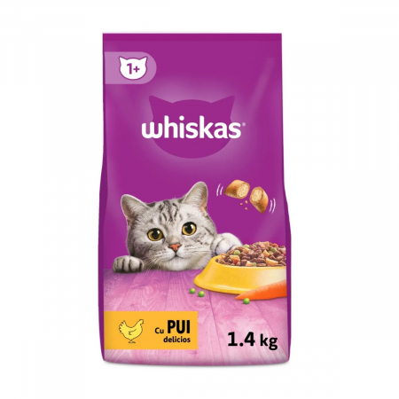 Pisică Adult - Hrana Uscata Pisici WHISKEY Adult Pui si Ficat 1,4kg