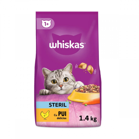 Pisică Adult - Hrana Uscata Pisici WHISKAS Adult Sterilizat Pui 1,4kg