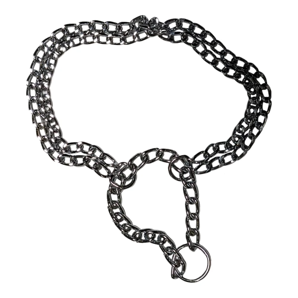 Câini - 4DOG Zgardă Lanț Dublu pentru Câine, Metal, Nr. 00, 2.0/30mm