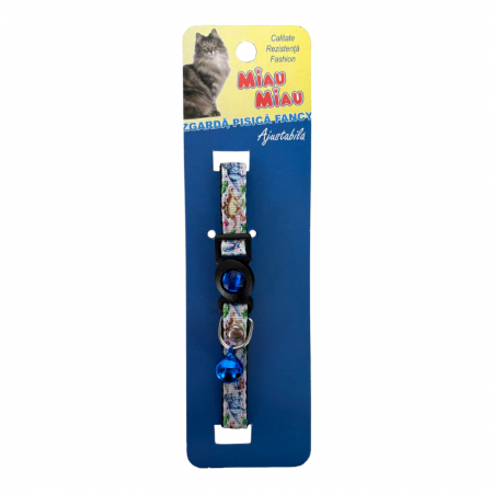 Zgărzi & Hamuri - MIAU MIAU Zgardă pentru Pisică, Fancy Albastru, 32 cm
