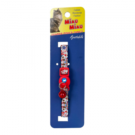 Zgărzi & Hamuri - MIAU MIAU Zgardă pentru Pisică, Fancy Roșie, 32 cm