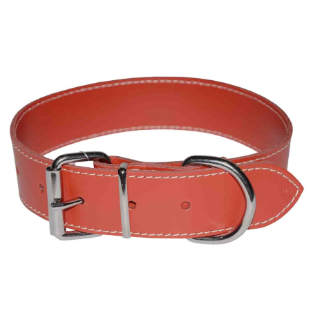 Zgărzi, Lese & Hamuri - Zgardă pentru Câine, 4DOG, Piele, Roșie, Nr. 5, 40/630 mm