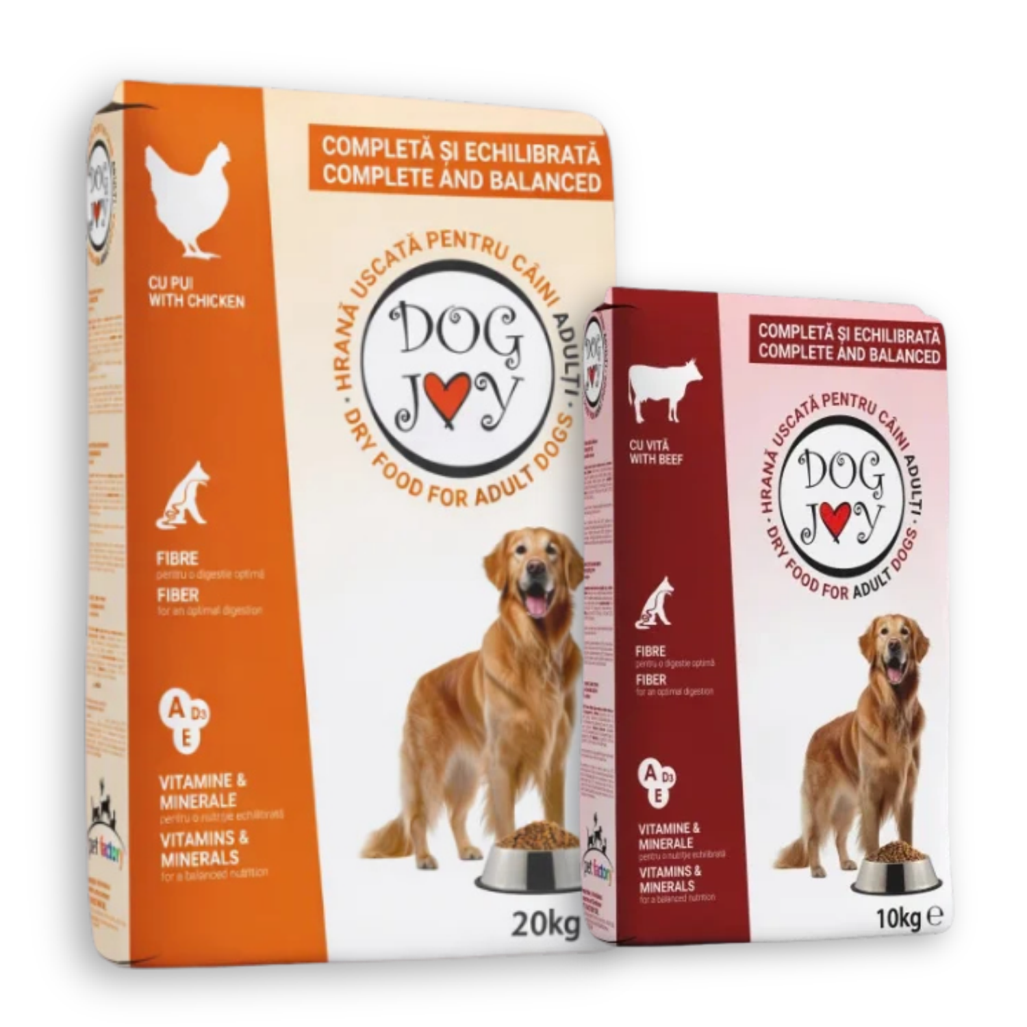 COMBOPACK Hrană Uscată Câine Adult, DOG JOY, Pui și Vită, 20kg + 10kg