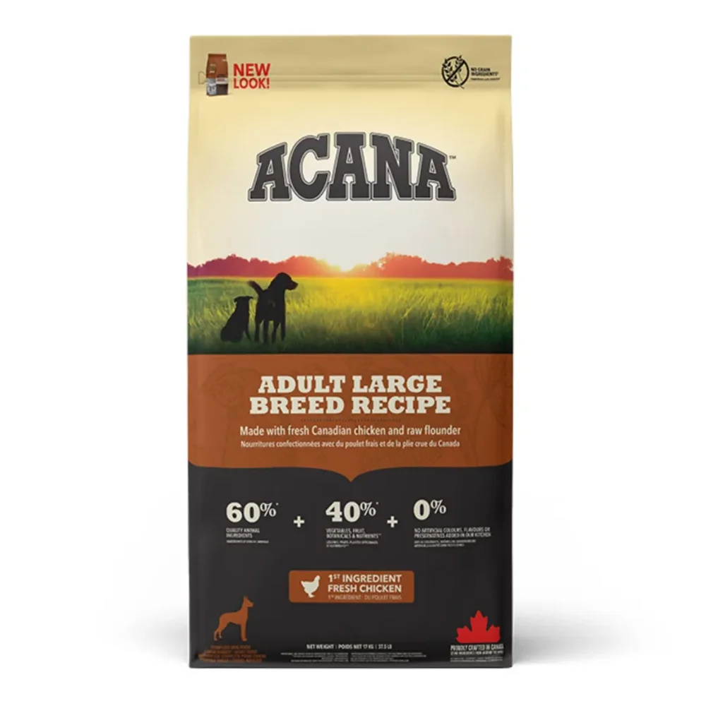 ACANA Heritage, Hrana Uscata Caine Adult, Talie Mare, 11,4kg