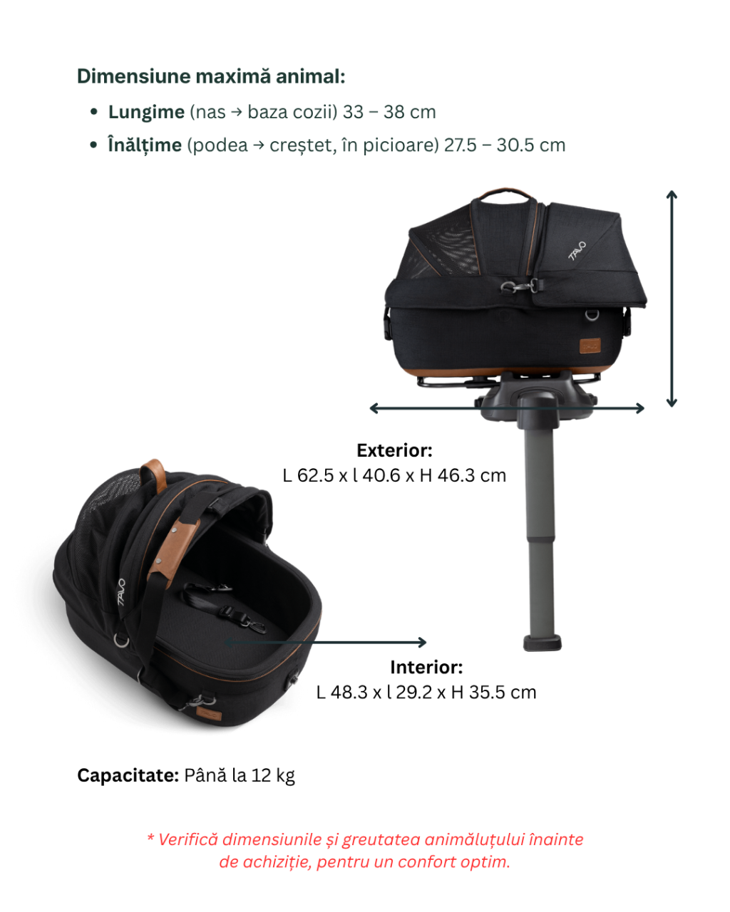 Sistem de transport si protectie pentru animale de companie Maeve Small Flex Onyx, max 12 kg [4]