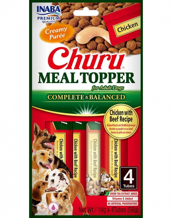 Churu Meal Topper – Recompense cremoase cu Pui și Vită, 4x14g [1]