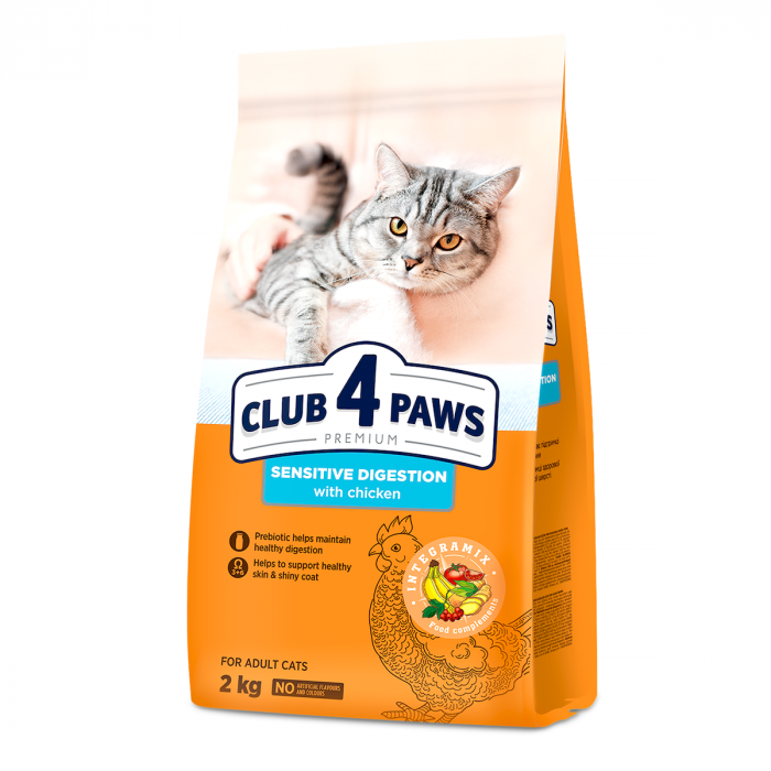 Club4Paws Sensitive, hrană uscată pentru pisici cu digestie sensibilă, 2kg [1]