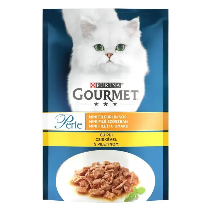 Gourmet Perle, Mini Fileuri în Sos, Hrană Umedă pentru Pisici, Pui, 85g [1]