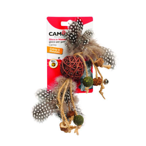Jucărie pentru Pisici, Camon, Minge cu Catnip, Matatabi și Clopoțel, 24 cm [1]