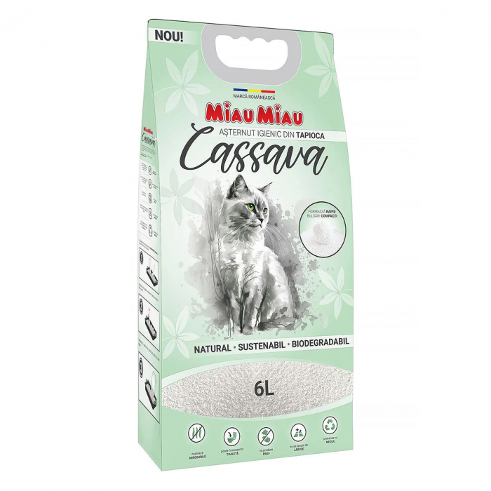 MIAU MIAU Cassava, Așternut igienic pentru pisici, 6L [1]