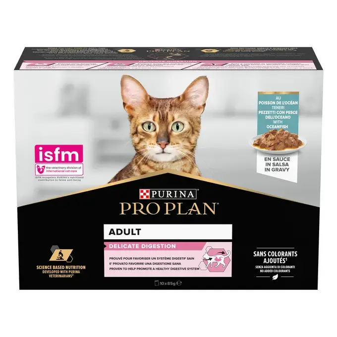 Purina PRO PLAN Delicate Digestion cu Pește Oceanic în Sos – Hrană umedă pentru pisici sensibile [4]