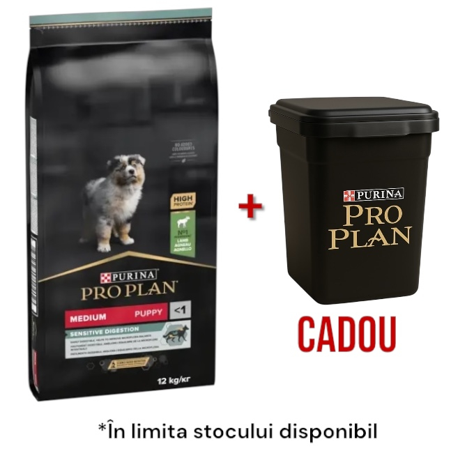 Purina PRO PLAN Medium Puppy Sensitive Digestion cu Miel – hrană pentru pui de talie medie [1]