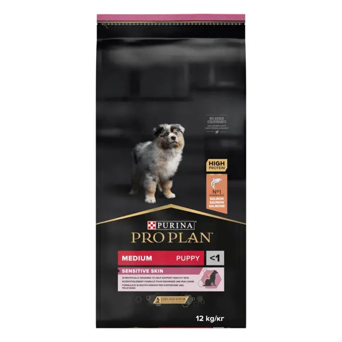Purina PRO PLAN Medium Puppy Sensitive Skin cu Somon – hrană pentru pui de talie medie [3]