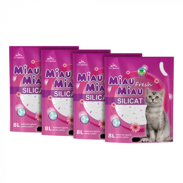 Silicat Miau Miau, Asternut Igienic pentru Pisici, Fresh, 8L [3]