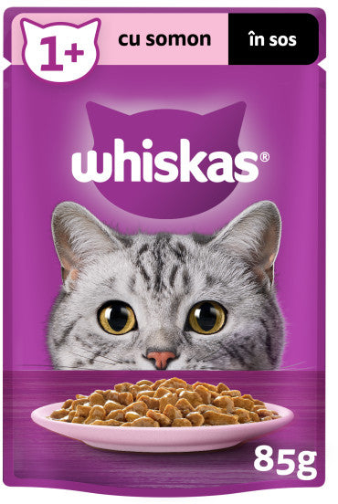 Whiskas Hrana umedă pentru pisici cu Somon în Sos, 85g [1]