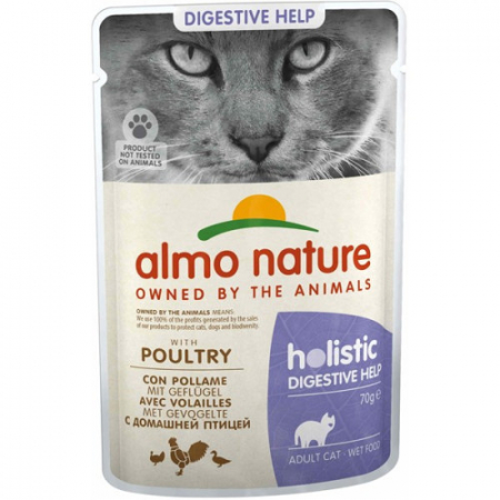 Hrana Umeda - Almo Nature Holistic Digestive Help Carne de Pasăre, hrană umedă completă pentru pisici, 70g