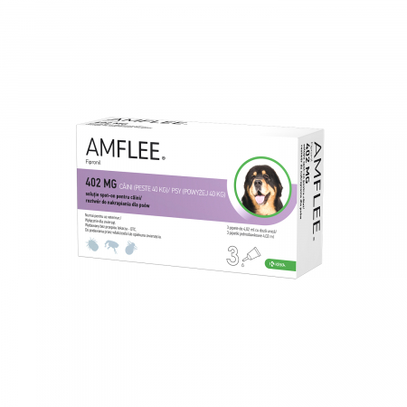 Antiparazitare - AMFLEE Dog XL Pipetă Antiparazitară Câini Talie Mare 40-60kg 402mg