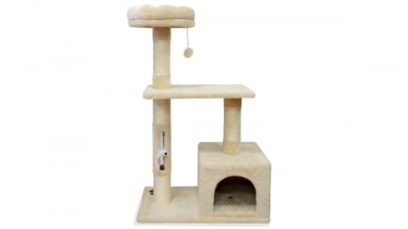 Ansambluri de joaca & Sisal - Ansamblu de Joacă pentru Pisici Miau Miau Home Crem, 60x34cm/h: 96cm