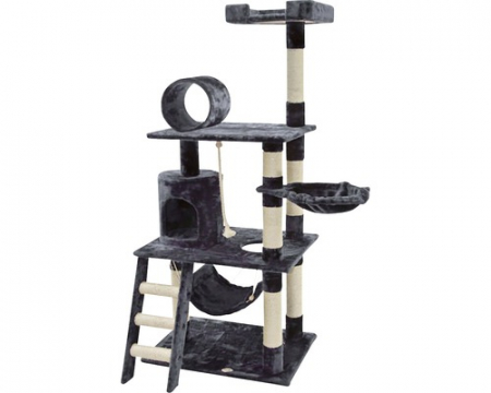 Ansambluri de joaca & Sisal - Ansamblu de Joacă pentru Pisici Miau Miau Regal Negru, 73x49cm/h: 155cm