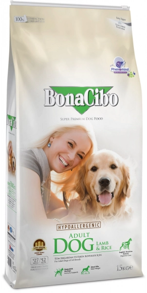 Hrana Caini - BonaCibo Adult câini miel și orez hrană superpremium