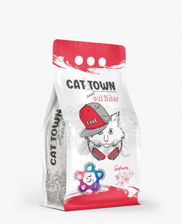 Nisip & Asternut Igienic - Cat Town Așternut Igienic pentru Pisici, Sakura, 5L