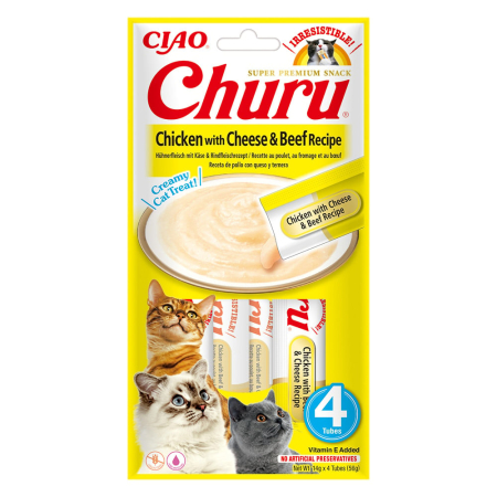Recompense & Snacks - churu_creamy_pui_branza_vita_pisici_4x14g