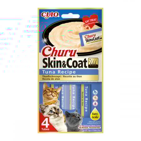 Recompense & Snacks - Churu Creamy Skin & Coat – Recompense cremoase cu Ton, 4x14g