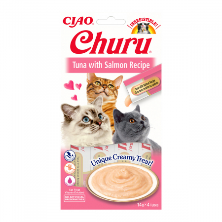 Recompense & Snacks - Churu Creamy – Recompense cremoase cu Ton și Somon, 4x14g