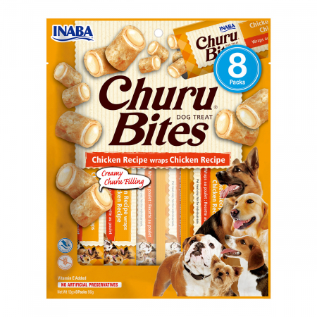 Caini - Churu Inaba Ciao Churu Bites Recompense pentru Câini cu Pui, 8x12g
