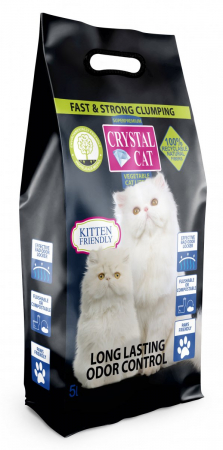 Nisip & Asternut Igienic - șternut Vegetal Crystal Cat 5L, Eco, Absorbant și Fără Praf