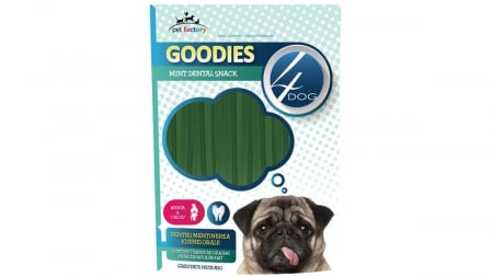 Dental Stick cu Mentă și Calciu 4Dog Goodies – Recompense Dentare pentru Câini 80g