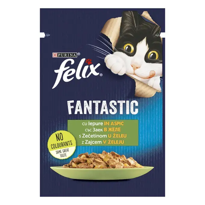 Felix Fantastic Iepure în Aspic – Hrană Umedă pentru Pisici