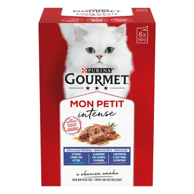 Hrana Pisici - gourmet-mon-petit-pisici-somon-ton-pastrav-6x50g