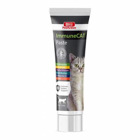 Suplimente Nutritive - Bio PetActive ImmuneCat Pasta, 100ml - Supliment pentru Sănătatea Imunitară a Pisicii