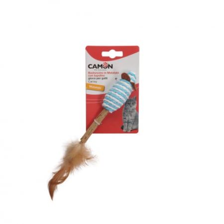 Jucarii - Jucărie pentru Pisici, Camon, Șoricel cu Frânghie și Matatabi, 14 cm