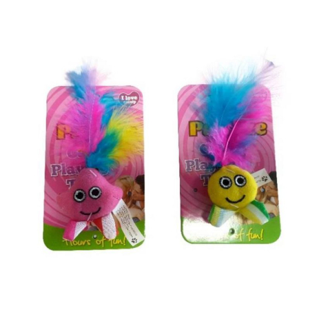 jucarie-pisici-paiatze-plush-pene-roz-13cm [1]