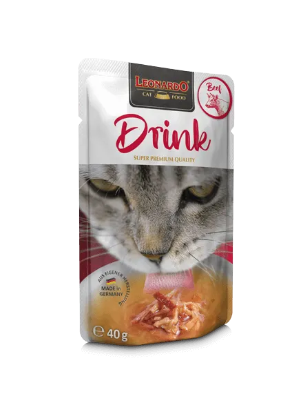 Leonardo Drink – Hrană Umedă pentru Pisici, Vită, 40g [1]