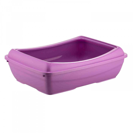 Igiena & Ingrijire - Litieră Miau Miau Violet cu Ramă și Lopățică – 49.5x37.5x15 cm