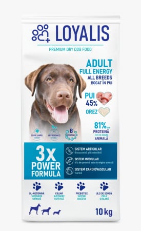 Hrana Caini - LOYALIS Adult Full Energy – Hrană uscată pentru câini activi, cu pui, 10 kg