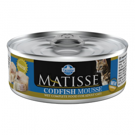 Hrana Umeda - MATISSE Mousse Cod 85g - Hrana Umedă pentru Pisici Adulte, Pate cu Cod