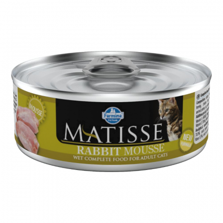 Hrana Pisici - MATISSE Mousse Iepure 85g - Hrana Umedă pentru Pisici Adulte, Pate cu Iep