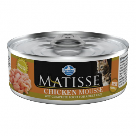 Hrana Pisici - MATISSE Mousse Pui 85g - Hrana Umedă pentru Pisici Adulte, Pate cu Pui