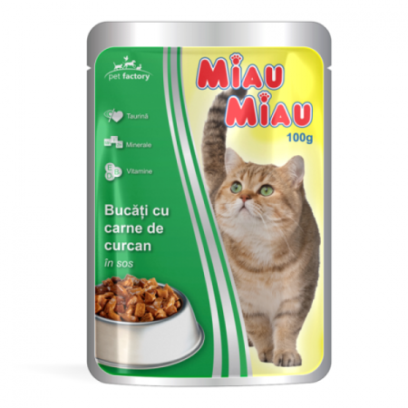 Pisici - miau-miau-plic-curcan-hrana-umeda-pisici-100g