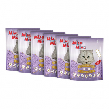Așternut Igienic Pisici MIAU MIAU Tofu Lavandă 6L - Natural, Biodegradabil, Fără Praf [2]